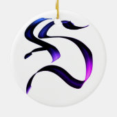 芸術的エレガント書文字「S.」 セラミックオーナメント (裏面)