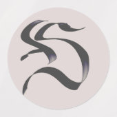 芸術的エレガント書文字「S.」 ラベル (デザイン2)