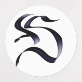 芸術的エレガント書文字「S.」 ラベル (デザイン1)