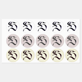 芸術的エレガント書文字「S.」 ラベル