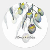 芸術的オリーブ色彩の鮮やか手水色 ラウンドシール (正面)