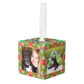 芸術的カスタムPhoto Cubeクリスマス飾り キューブオーナメント (正面アングル)