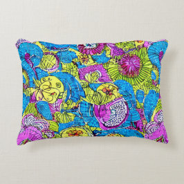 芸術的カラフルかわいい幸せ抽象芸術 アクセントクッション
