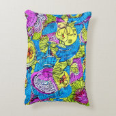 芸術的カラフルかわいい幸せ抽象芸術 アクセントクッション (裏面(縦))