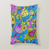 芸術的カラフルかわいい幸せ抽象芸術 アクセントクッション (正面(垂直))