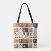 芸術的カラフルアールヌーボーかわいい猫の柄 トートバッグ (裏面)