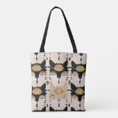 芸術的カラフルアールヌーボー猫パターン トートバッグ (裏面)