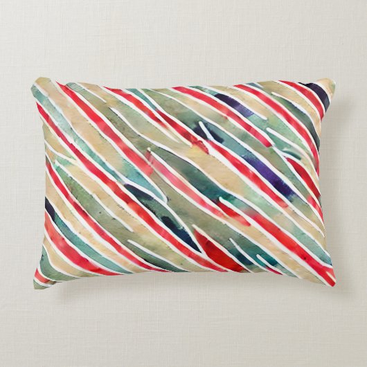 芸術的カラフルハンドクラフト抽象芸術パターンピンク アクセントクッション (正面)