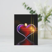 芸術的カラフルハートキャンドルイラストレーション ポストカード (スタンド正面)