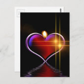 芸術的カラフルハートキャンドルイラストレーション ポストカード (正面/裏面)