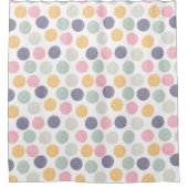 芸術的カラフルパステル水玉模様 シャワーカーテン (正面)