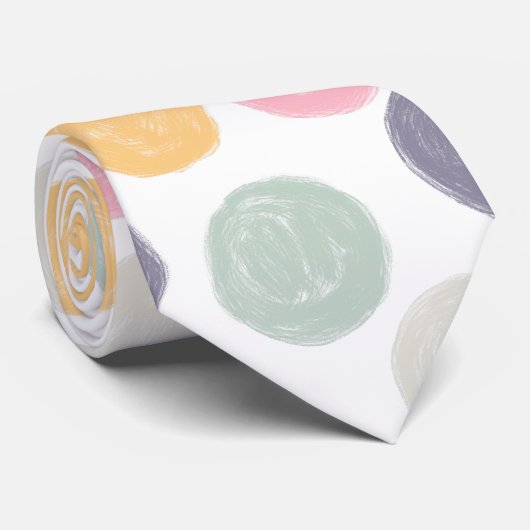 芸術的カラフルパステル水玉模様 ネクタイ (ロール)