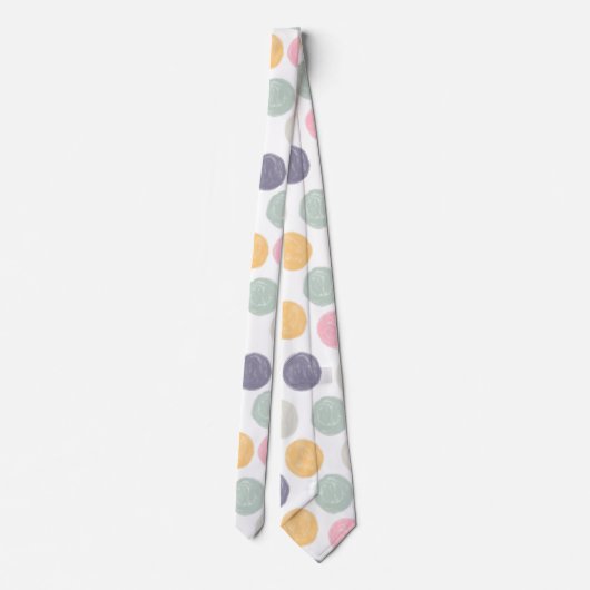 芸術的カラフルパステル水玉模様 ネクタイ (裏面)