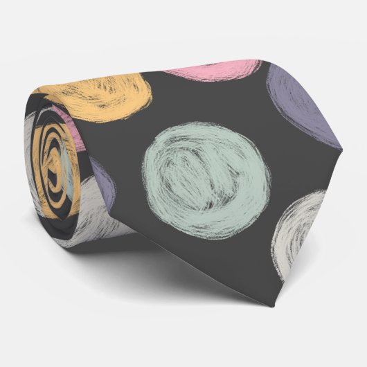芸術的カラフルパステル水玉模様 ネクタイ (ロール)