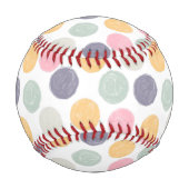 芸術的カラフルパステル水玉模様 野球ボール (裏面)