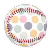 芸術的カラフルパステル水玉模様 野球ボール (正面左)