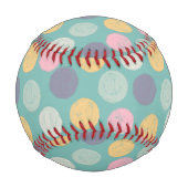 芸術的カラフルパステル水玉模様 野球ボール (裏面)