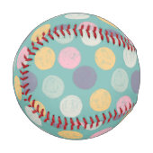 芸術的カラフルパステル水玉模様 野球ボール (正面左)