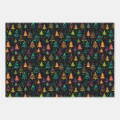 芸術的カラフルモダン木 ラッピングペーパーシート (正面3)