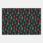 芸術的カラフルモダン木 ラッピングペーパーシート (正面2)