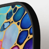 芸術的カラフルレインボー・アルコール ピックルボールラケット (左詳細)