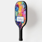 芸術的カラフルレインボー・アルコール ピックルボールラケット (左)