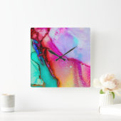 芸術的カラフル壁時計 スクエア壁時計 (ホーム)