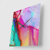 芸術的カラフル壁時計 スクエア壁時計 (傾斜)