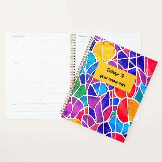 芸術的カラフル抽象芸術パーソナライズされた プランナー手帳 (ディスプレー)
