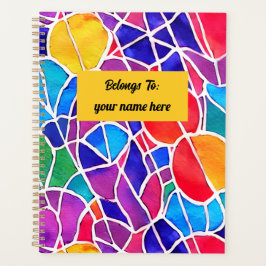 芸術的カラフル抽象芸術パーソナライズされた プランナー手帳