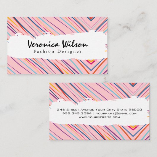 芸術的カラフル抽象芸術 名刺 (正面/裏面)