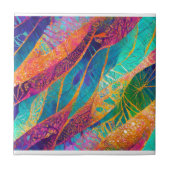 芸術的カラフル植物瓦 タイル (正面)