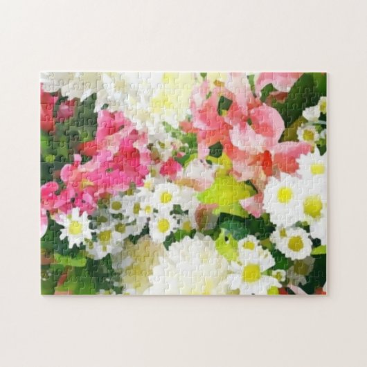 芸術的カラフル絵画の花 ジグソーパズル (横)