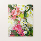 芸術的カラフル絵画の花 ジグソーパズル (縦)