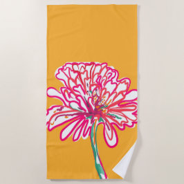 芸術的カラフル花 ビーチタオル