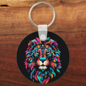 芸術的カラフル鮮やかポップ・アートの キーホルダー (正面)