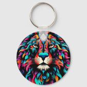 芸術的カラフル鮮やかポップ・アートの キーホルダー (裏面)
