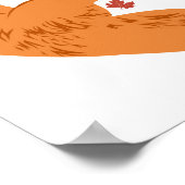 芸術的キツネ平和サイン紅葉ツリーポスター ポスター (角)