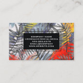 芸術的クリエイティブの背景の手のひら葉の 名刺 (裏面)