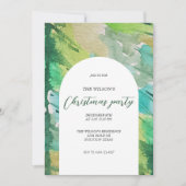 芸術的クリスマスウォーターカラーブルーツリーパターン 招待状 (正面)