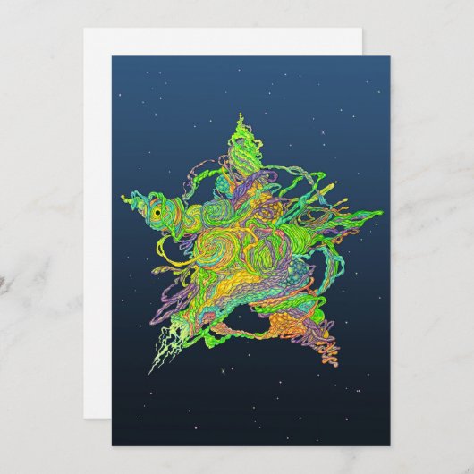 芸術的クリスマススターホリデーカード シーズンカード (正面/裏面)