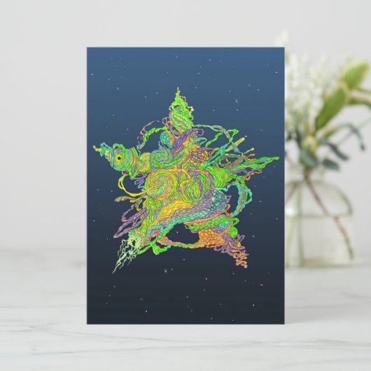 芸術的クリスマススターホリデーカード シーズンカード (スタンド正面)