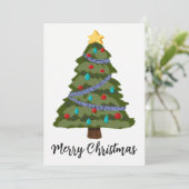 芸術的クリスマスツリーフラットホリデーカード シーズンカード (スタンド正面)