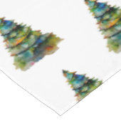 芸術的クリスマスツリー水の色のパターン休日 テーブルクロス (アングル)