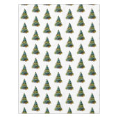 芸術的クリスマスツリー水の色のパターン休日 テーブルクロス (正面)