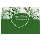 芸術的クリスマスパーソナライズされたの木 ラージペーパーバッグ (正面)