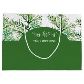 芸術的クリスマスパーソナライズされたの木 ラージペーパーバッグ (裏面)