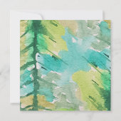 芸術的クリスマス水の色の木模様 招待状 (裏面)