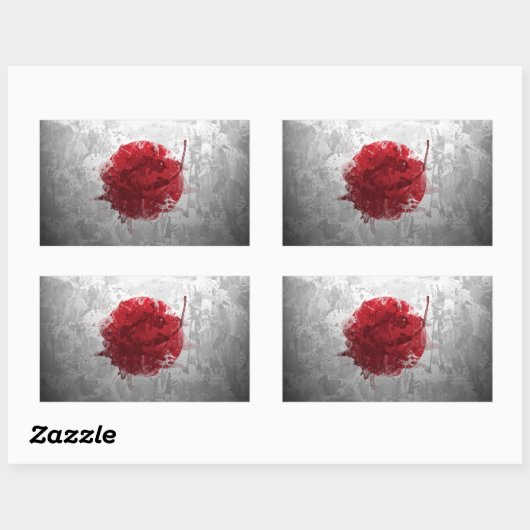 芸術的クール日本の旗 長方形シール (シート)