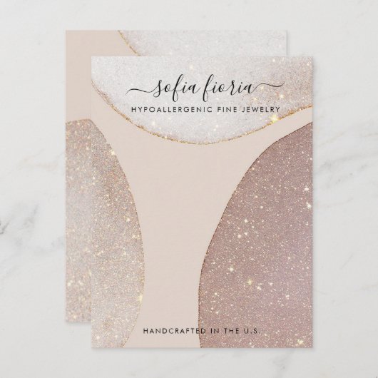 芸術的グリッター大型ジュエリー表示カード ポストカード (正面/裏面)